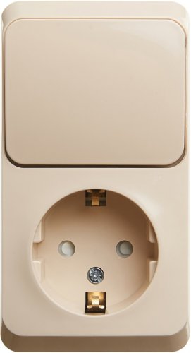 Блок накладной Systeme Electric Этюд розетка 1-м.+выключатель 1-кл. кремовый фото Блок накладной Systeme Electric Этюд розетка 1-м.+выключатель 1-кл. кремовый картинка